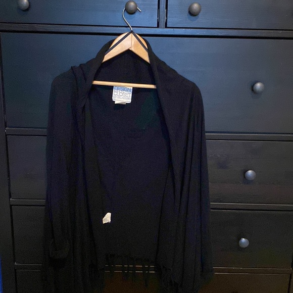 Billabong,  black cardigan with tassels ladies size SMALL - Picture 3 of 6